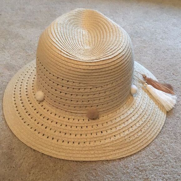 August Hats Accessories - Stylish Beige Straw Hat with Tassel by August Hat Co.